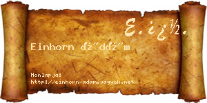 Einhorn Ádám névjegykártya